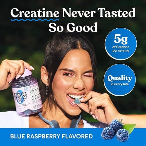 Lemme Creatine Monohydrate Gummies, Blue Raspberry (60 Gummies) thumbnail 7