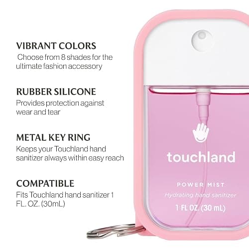 Touchland Protective Silicone Case with Keyring – Compatible only with 1 FL OZ Hand Sanitizer – Bubblegum Pink thumbnail 5