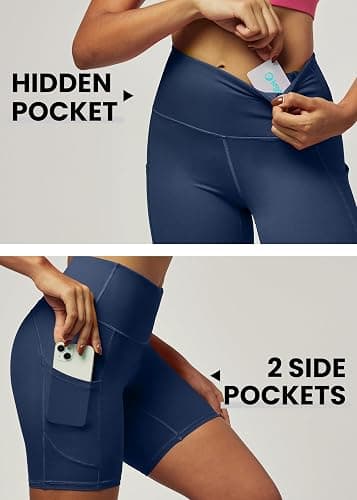 IUGA Biker Shorts Women 6" Tummy Control Workout Shorts Women with Pockets High Waisted Yoga Running Gym Spandex Compression thumbnail 4
