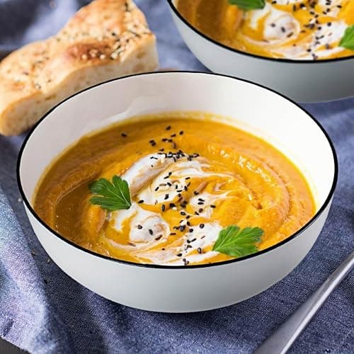 Dyware 60 oz Large Soup Bowl, Pho Bowls, 8-Inch Rimmed Off-White Porcelain Bowls Set of 3, Perfect for Hearty Meals and Serving thumbnail 6