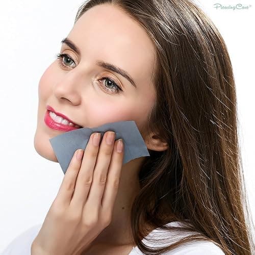 Makeup Mirror with Facial Oil Blotting Paper Sheets - Bamboo Charcoal 100 Counts, Silver Compact Folding Cosmetic Travel Mirror thumbnail 6