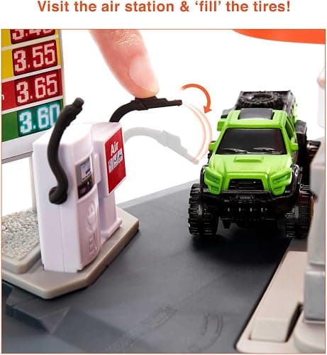 Matchbox Toy Cars Playset, Action Drivers Fuel Station & 1:64 Scale Toy Truck, Moveable Gas Hoses & Car-Activated Features thumbnail 5