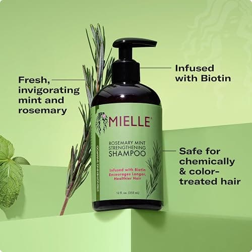 Mielle Organics Rosemary Mint Hair Strengthening Biotin Shampoo - Moisturizing Hair Shampoo for Women and Men to Gently Cleanse, Repair & Protect Strands (12 oz) thumbnail 5