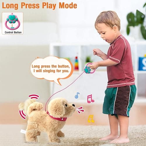 Koonie Talking Plush Golden Retriever Toy Repeats What You Say, Barks and Walks - Electronic Interactive Stuffed Puppy for Kids thumbnail 5
