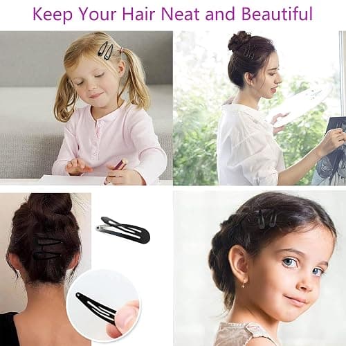 70 Pack Barrettes Women Metal 2 Inch Snap Hair Clips Accessories, Tuefuzy White Hair Barrettes, Non Slip Hair Clips for Girls, Kids, Teens, Women thumbnail 3