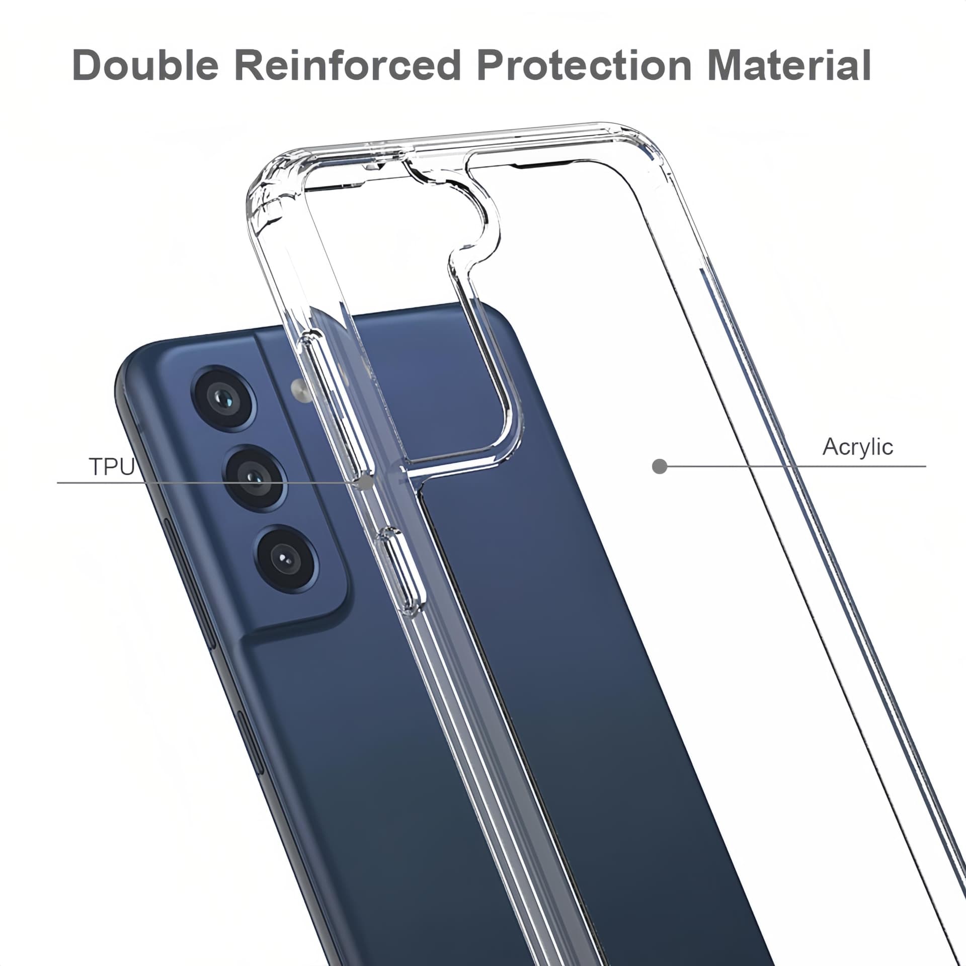for Samsung Galaxy S21 Case Clear [Anti-Yellowing] [Military Grade Drop Protection], Areaphmet Shockproof Hard PC +Soft TPU Back Phone Case for Galaxy S21 Case - Clear thumbnail 6