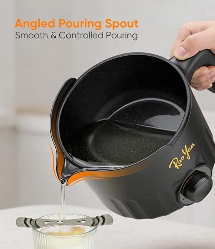 RAOYAN 1.5L Candle Wax Melter with Pour Spout, Candle Making Kit for Beginners and Adults, Wax Melting Pot for Candle Making with Stirring Spoon - Black thumbnail 5