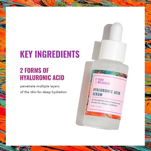 Good Molecules Hyaluronic Acid Serum - 1% Hyaluronic Acid Non-greasy Ultra Hydrating Serum, Facial Moisturizer for Plumper Skin, Skin Care for Face thumbnail 3