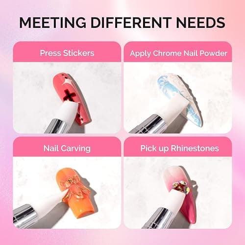 MelodySusie 5 Pcs Nail Art Sculpture Pen Acrylic Dual Tipped Brushes for Resin Nail Art Tools for Design Nail Foil Carving Drawing Effect Shaping Drawing Nail Tools for Home Salon thumbnail 3