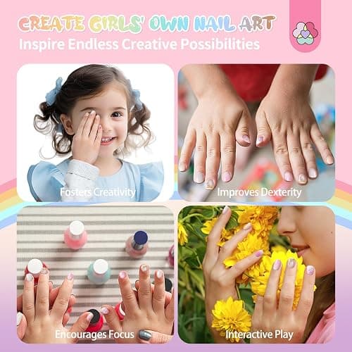 SAVILAND 3D Press on Nails for Kids: 7 Pack Kids Press on Nails for 5-9 Years Pre Glue Full Cover Short Kid Fake Nails Stick On Children Artificial False Nail Tips Fingernails Christmas Gifts for Kid thumbnail 3