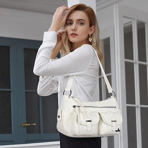 Angel Kiss Hobo Purses for Women Crossbody Shoulder Bag Ladies Multi Pocket Handbags with Adjustable Shoulder Strap thumbnail 6