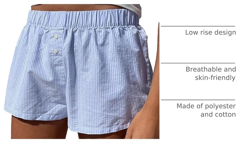 Y2k Plaid Shorts Cute Baggy Ginghem Boxer Shorts for Women Checked Lounge Pajama Bottom Preppy Sleep Pj Shorts thumbnail 4