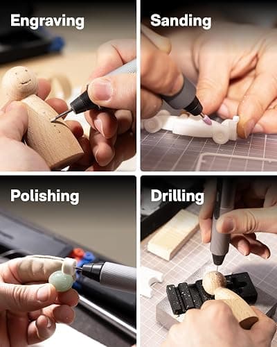 HOTO SNAPBLOQ 3-in-1 Mini Tool Kit for DIY & Craft Projects, Drill Pen, Rotary Tool & Precision Screwdriver with Magnetic Modular System, 114 Accessories for Jewelry Making, Model Craft & Creative Han thumbnail 5