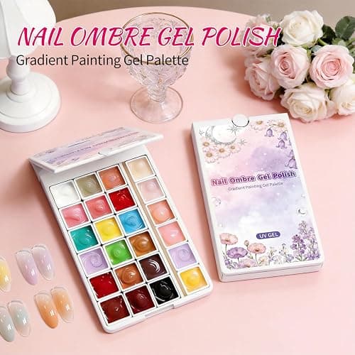 AOBOO 24 Well Mini Ombre Gel Nail Polish Kit - 24 Color Travel Size Soak Off UV LED Gel Polish Set with High Pigment for Gradient & Sponge Effect - Portable DIY Manicure Art Tool thumbnail 3