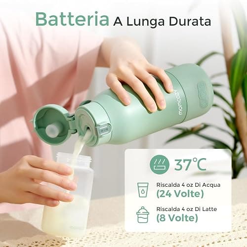 Momcozy Scaldabiberon Portatile, Riscaldamento Rapido e Lunga Durata della Batteria, 2 Modalità per Latte Materno e Acqua, Grande Capacità di 500ml per Tutto il Giorno thumbnail 3