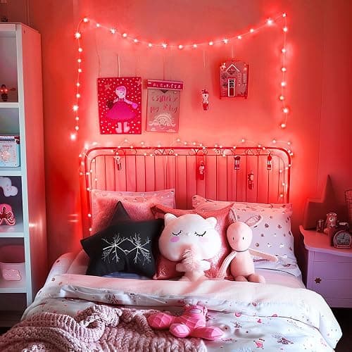 JMEXSUSS 4 Pack 50 LED Red Fairy Lights Battery Operated, 16.1ft Mini Firefly Starry Lights, Red String Lights for Bedroom Wedding Party Christmas Halloween Decorations thumbnail 3
