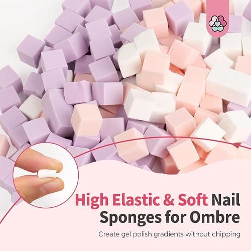 SAVILAND 100PCS Nail Sponges for Ombre: Nail Art Sponges with Storage Box Grabbing Pen Ombre Nail Sponge Gradient Nail Tools Aura Nails Ombre Nail Brush Accessories Supplies Home DIY Nail Art Salon thumbnail 2