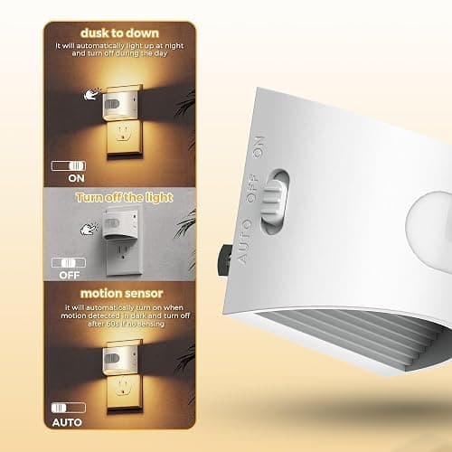 L LOHAS LED Motion Sensor Night Light, Dusk to Dawn & Motion Activated LED Night Light, Night Lights Plug into Wall with 30-100lm Adjustable Brightness, 3000K Soft White, White Housing 4 Pack thumbnail 4
