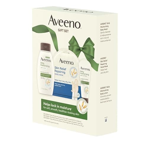 Aveeno Daily Moisture Gift Set, Skincare Set for Dry Skin with Nourishing Body Lotion, Moisturizing Body Wash, & Skin Relief Hand Mask, Formulated with Prebiotic Oat, Paraben-Free, 3 Items thumbnail 7