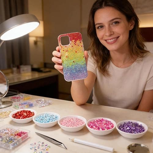 Bedazzling Kit with Glue and Pen: 24 Colours 30000 Pcs 3mm Resin Flatback Rhinestones, Multicolour Gems for DIY Crafting, Gem Kit for Nail Art, Diamond Art, Clothing, Shoes & Book Covers thumbnail 7