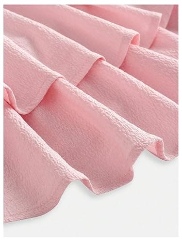 RoseSeek Girl's Flowy Cami Dress Ruched Sleeveless Pink Layered Ruffle Kawaii Short Smocked Summer Dresses thumbnail 4