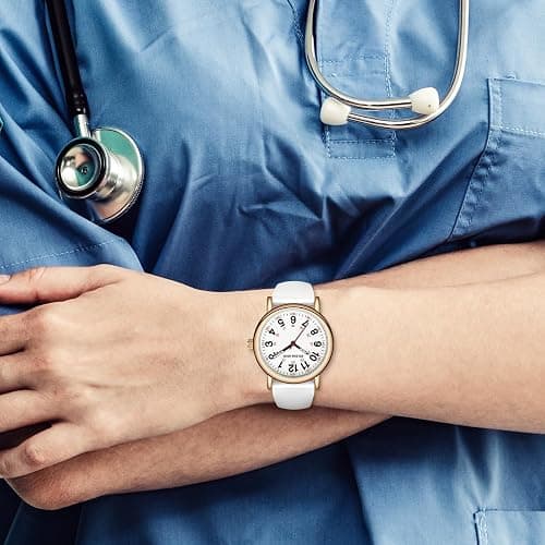 GOLDEN HOUR Waterproof Nurse Watch for Medical Professionals, Students Women Men - Military Time Luminouse Easy Read Dial, 24 Hour with Second Hand, Colorful Silicone Band thumbnail 8