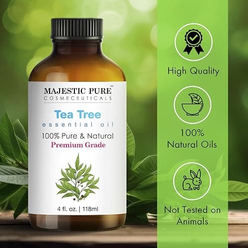 Majestic Pure Tea Tree Essential Oil with Glass Dropper - Huge 4 Fl Oz - 100% Pure and Natural Tea Tree Oil - Premium Grade Essential Oils for Diffuser, Aromatherapy, Soap and Candle Making thumbnail 5