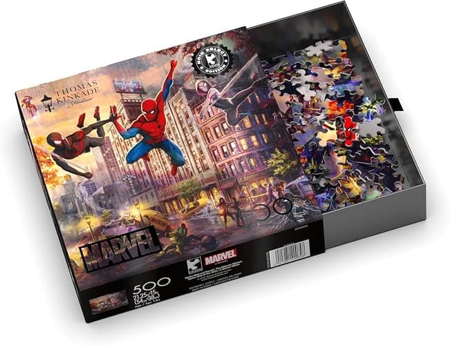 Buffalo Games - Marvel Comics Spider-Man and Friends - 500 Piece Puzzle | Silver Select, Officially Licensed, Recycled Board, Finished Size 21.25 x 15 in, Includes Poster, Giftable Drawer Box thumbnail 6
