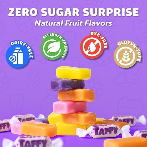 Zaffi Taffy Sugar Free Candy - Dye Free, Keto & Diabetic-Friendly, Dentist-Approved Treats for Kids (Natural Fruit Flavor, 3 oz) thumbnail 4