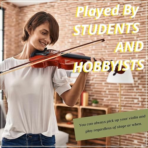 GODECOR 4/4 Acoustic Violin, Full Size Acoustic Violin Set for Beginner Adults Teens with Case,Bow, Rosin (Natural) thumbnail 7