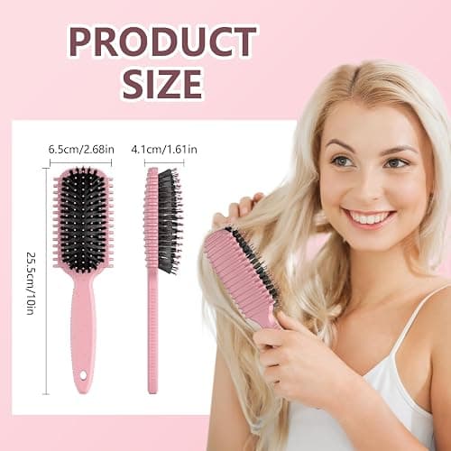 Curl Defining Brush, Curly Hair Brush, Slick Back Hair Brush, For Combing and Shaping Curls in All Hairstyles to Reduce Pulling (Pink) thumbnail 2