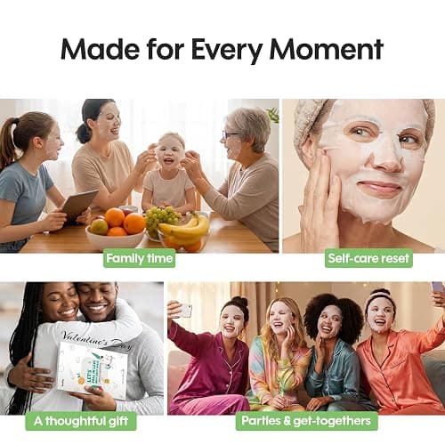 ZealSea Face Masks Skincare for Women, Variety 7Days Facial Sheet Mask Set for Deep Hydrating & Glow, Daily Self-Care Gift & Family Moment for Teens Kids Girls Birthday Party, Safe for all Skin types thumbnail 8