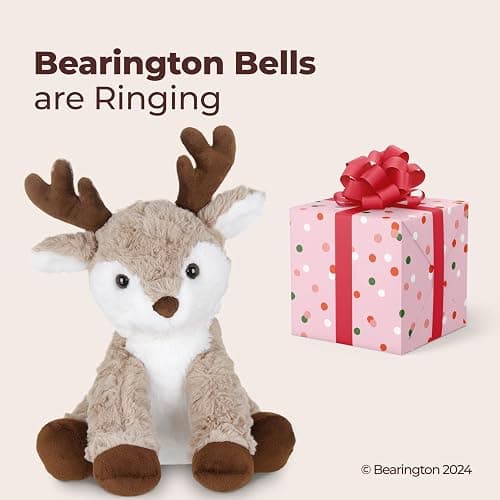 Bearington Reiny Christmas Reindeer Stuffed Animal - 11.5" Soft Christmas Reindeer Plush Toy with Scruffy Fur and Huggable Body - Adorable Deer Plushies for Kids, Toddlers, and Teens thumbnail 5