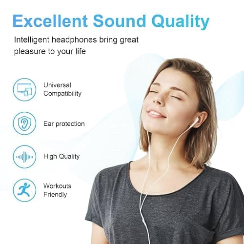 CLIPSUN Wired Earbuds 2 Pack, Earbuds HiFi Stereo Wired Earphones Headphones with Microphone Volume Control Compatible with iPad, Laptop, MP3, Android Smartphones, Fits All 3.5mm Jack Device thumbnail 6