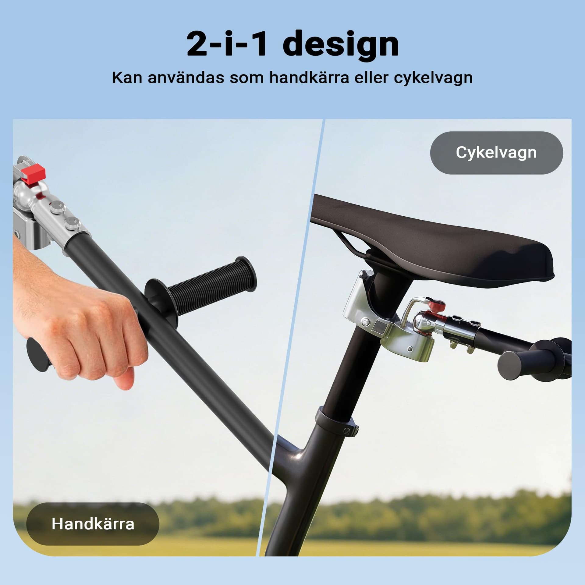 Wiltec Bicycle Trailer 158 x 69 x 51 cm up to 80 kg, Bicycle Trailer with 90 L Plastic Backing, Clutch and Pneumatic Tires, Hand Trolley Trailer for Bike thumbnail 6