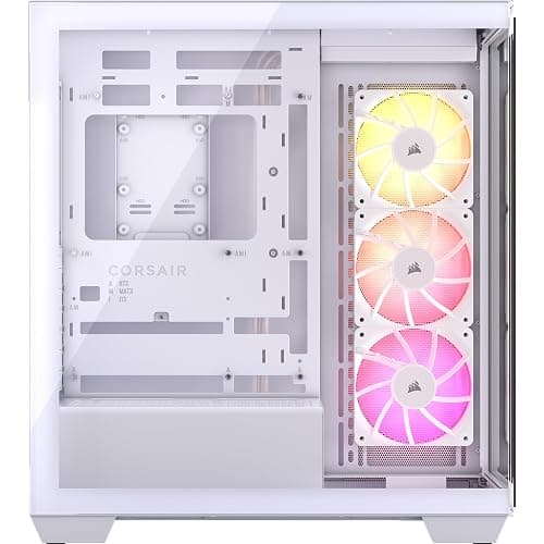 CORSAIR 3500X ARGB Mid-Tower ATX PC Case – Panoramic Tempered Glass – Reverse Connection Motherboard Compatible – 3X CORSAIR RS120 ARGB Fans Included – White thumbnail 5