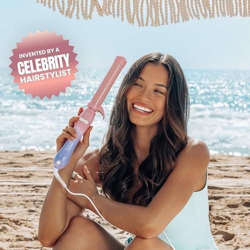 The Beachwaver Co. B1 Rotating Curling Iron - Pink Sunset | Automatic 1-Inch Ceramic Curling Iron - Most Common Barrel Size for All Hair Lengths! | Auto-Shut Off, Travel-Friendly, Dual Voltage thumbnail 2