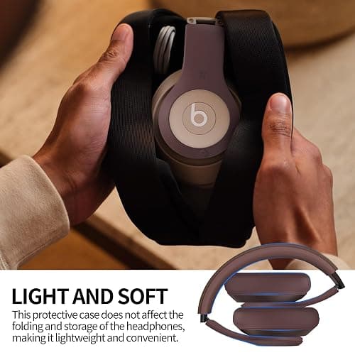 【3 in 1】 Silicone Case for Beats Studio Pro, Anti-Scratch Ear Pad Case Cover Shell Headband Accessories Soft Silicone Skin Protector for Beats Studio Pro (Brown) thumbnail 5