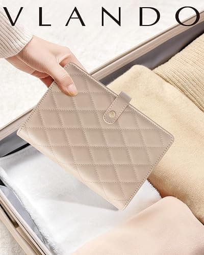 Vlando Travel Jewelry Organizer Case,Jewelry Storage Book Ring Binder with Clear Zipper Velvet Pouch Bag for Traveling,Rings,Necklace,Earrings,Bracelets,Brooches-Toffee thumbnail 7