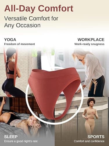 linccure Breathable Seamless Thongs: Comfortable Women's Underwear 5-Pack thumbnail 5