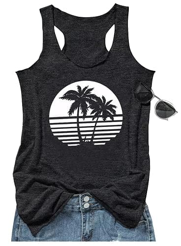 Tank Tops for Women Summer Tank Tops Racerback Boho Graphic Tank Tops Womens Tops Dressy Casual Sleeveless Tops Trendy - Image 1