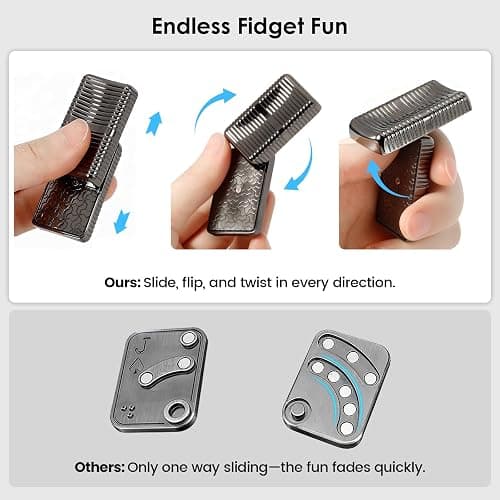 1797 Metal Magnetic Fidget Slider for Adults, EDC Pocket Fidgets Toys with Smooth Clicks, Focus & Relaxation Fun Cool Gadget Gift, 2 Pack thumbnail 2