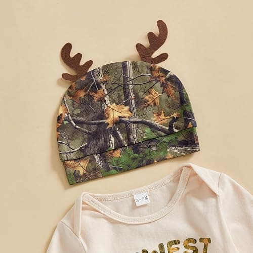 GOOCHEER Newborn Baby Boy Clothes Hunting Long Sleeve Romper Shirt Tops Pants Fall Winter Outfits Hat Set thumbnail 2