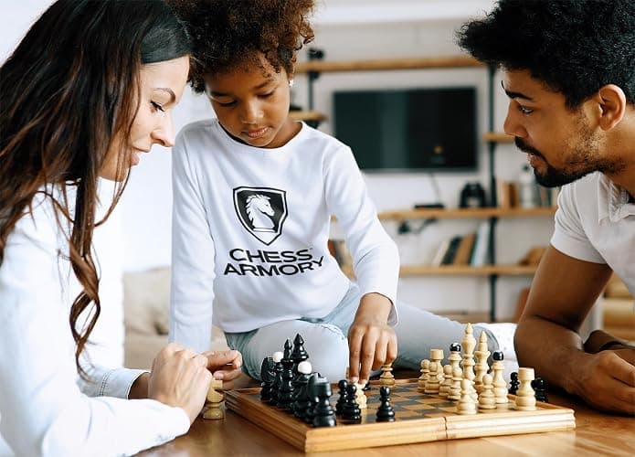 Chess Armory Wooden Chess Set 15 Inch - Classic Handcrafted Game Board for Adults and Kids with Extra Queen Pieces and Storage Box - Ideal for Home and Travel - Non-Magnetic thumbnail 8