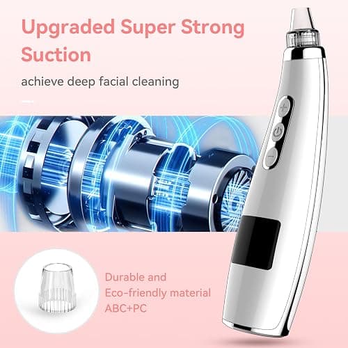 Blackhead Remover Pore Vacuum Upgraded Facial Pore Cleaner Electric Comedone Whitehead Extractor Tool-5 Suction Power,5 Probes,USB Rechargeable Blackhead Vacuum Kit for Women & Men thumbnail 2