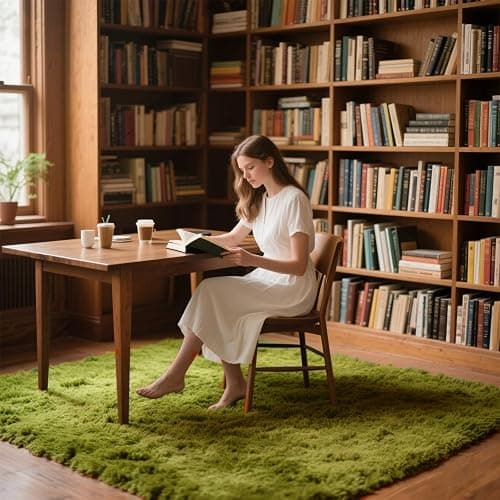 Green Grass Area Rugs for Bedroom Living Room, 9x12 Fluffy Fuzzy Shaggy Carpet for Kids Playroom Nursery Room, Thick Soft Plush Mat for Kids Baby Boys Teen Dorm Home Decor Aesthetic thumbnail 9