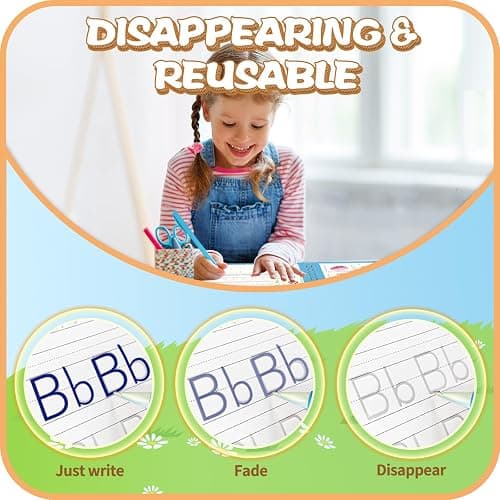 Magic Practice Copybook, Reusable Writing Practice Book, for Preschool Kids Age 3-8 ​Calligraphy 9.44in×6.29in(5 Books with Pens) thumbnail 6