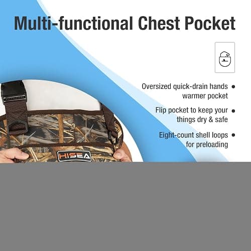 HISEA Chest Waders for Men, Hunting Wader with 800G Insulated Boots, 4.5mm Neoprene Waterproof Mens Camo Bootfoot Waders thumbnail 3