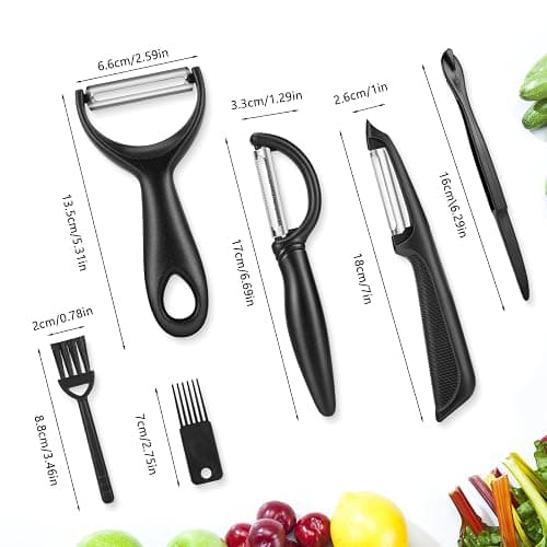 Senbowe Upgrade Potato Peeler for Kitchen, 6PCS Stainless Steel Vegetable Peeler, I and Y Veggie Food Peeler for Apple Fruit Carrot Zucchini Cucumber,Good Grip Makes Peeling Very Easy thumbnail 3