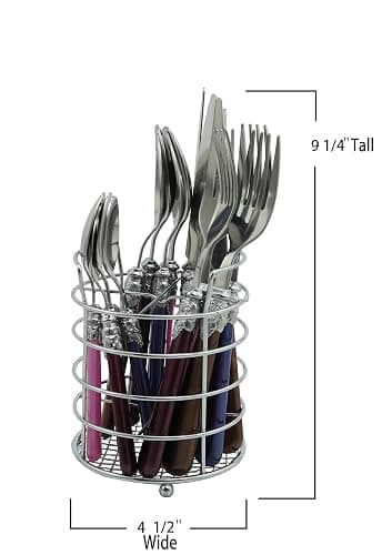 The Original Brink House Gala Mix & Match Stainless Steel Cutlery Set with High-Sheen Baroque Handles / 16 pieces with Metal Stand, Lifestyle utensils set for home, first apartment, dorm, dinner party thumbnail 3